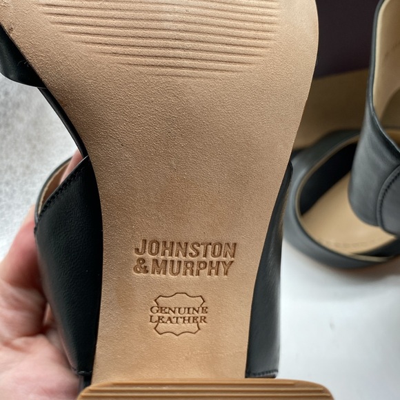 Johnston & Murphy Blaire Sandals Block Heels Black Glove Leather Size 6 1/2 - Picture 13 of 14